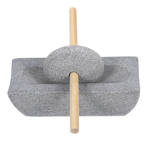 Alipis Traditional Chinese Stone Grinder Set Manual Hand Crank Pestle