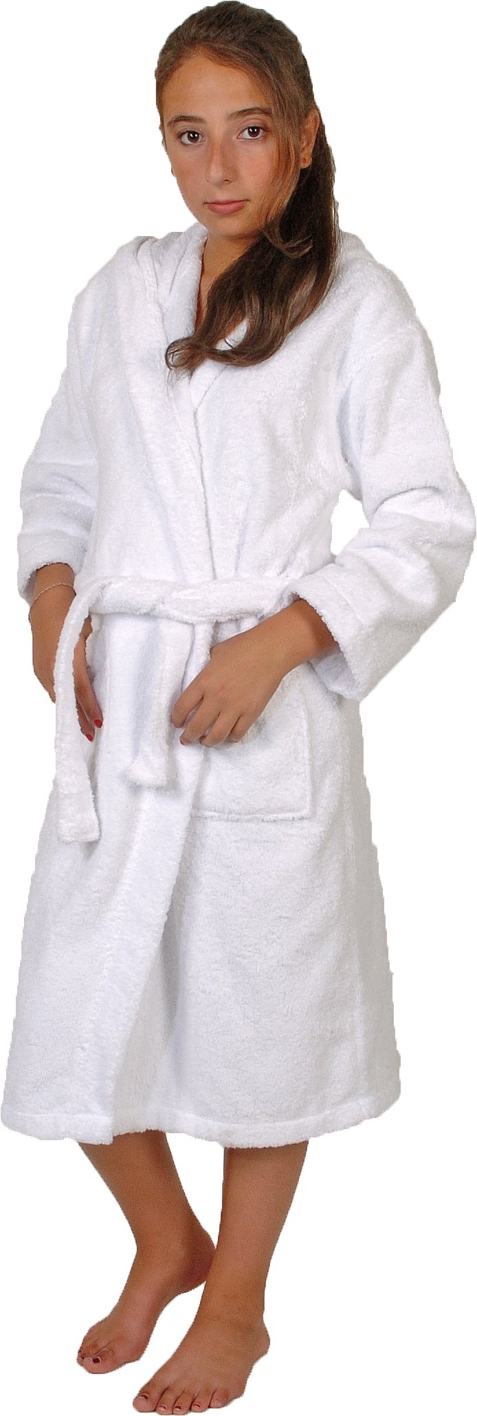 Sensei La Maison du Coton Albornoz Infantil con Capucha, Blanco