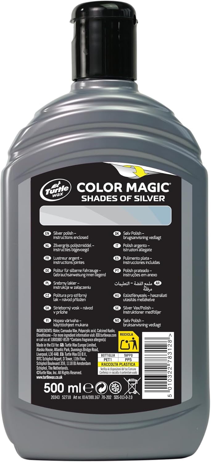 Turtle Wax 52710 Color Magic Car Paintwork Polish Restores Colour & Shine Silver 500ml - Image 2