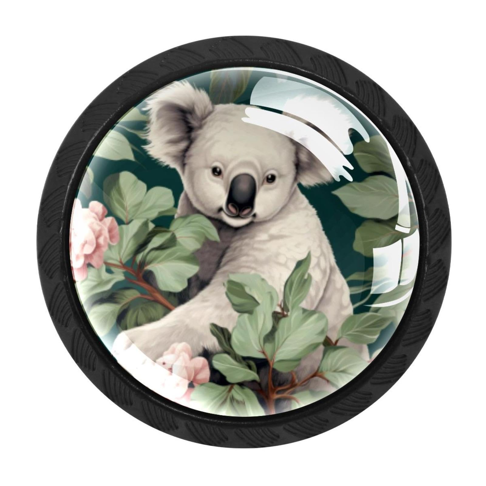 Chenzzzz Multicolored 06 4 Pcs Koala Cabinet Knobs Crystal Drawer Pulls For Kitchen, Bathroom Cabinet, Dresser And Cupboard