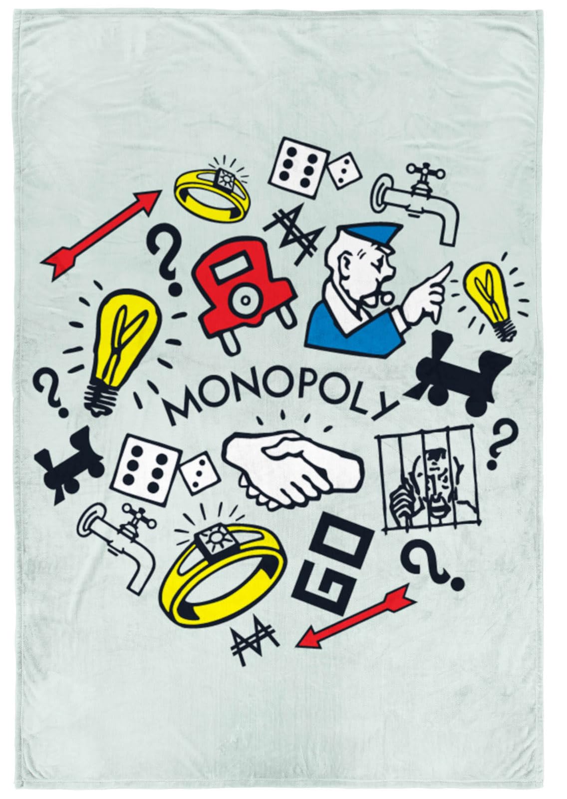 Plaid Monopoly couverture douce pour soirée jeux en famille et cocooning