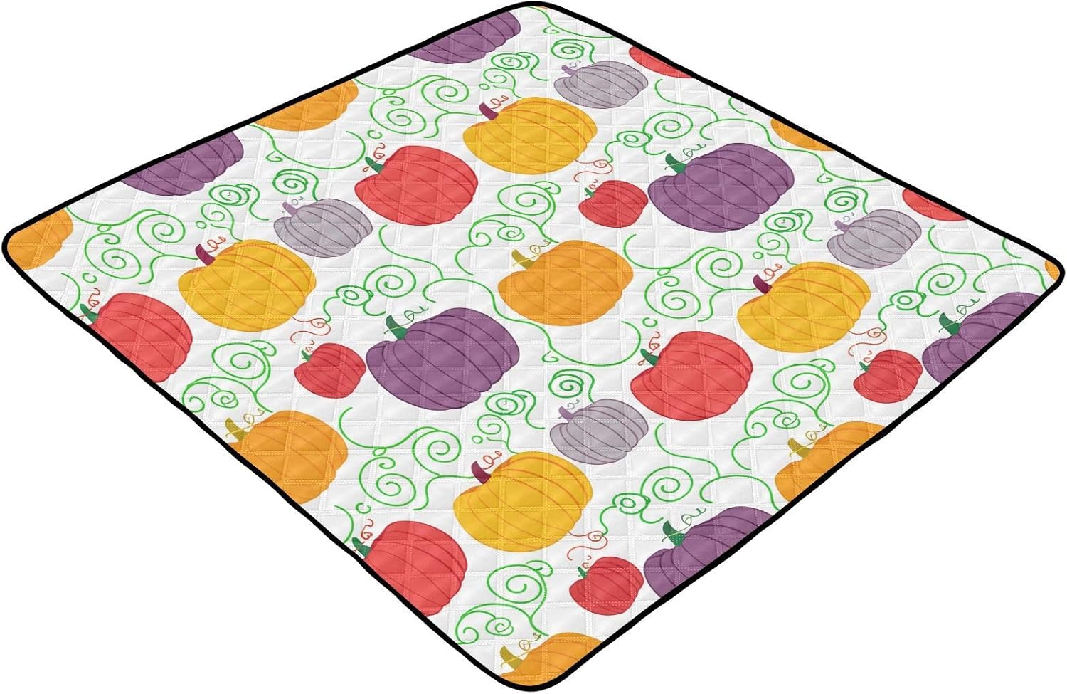 Graffiti Colorful Pumpkins Baby Play Mat, 50“ X 50” Washable Folding Crawling Mat, Baby Floor Mat, Soft, Non-Slip