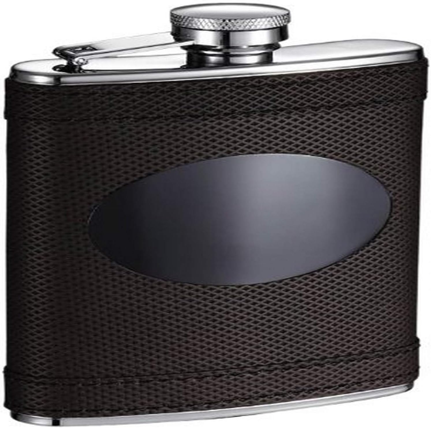 Visol "Kearney" Leatherette Brown Flask with Black