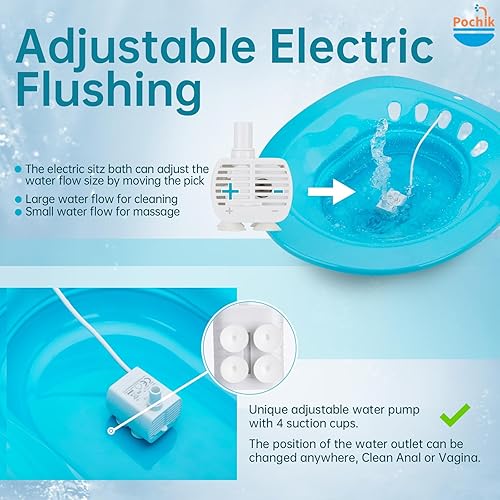 Miniatura 3 de Bañera eléctrica para hemorroides, baño de asiento para asiento de inodoro, cuidado posparto, descarga automática, kit de baño para mujeres,