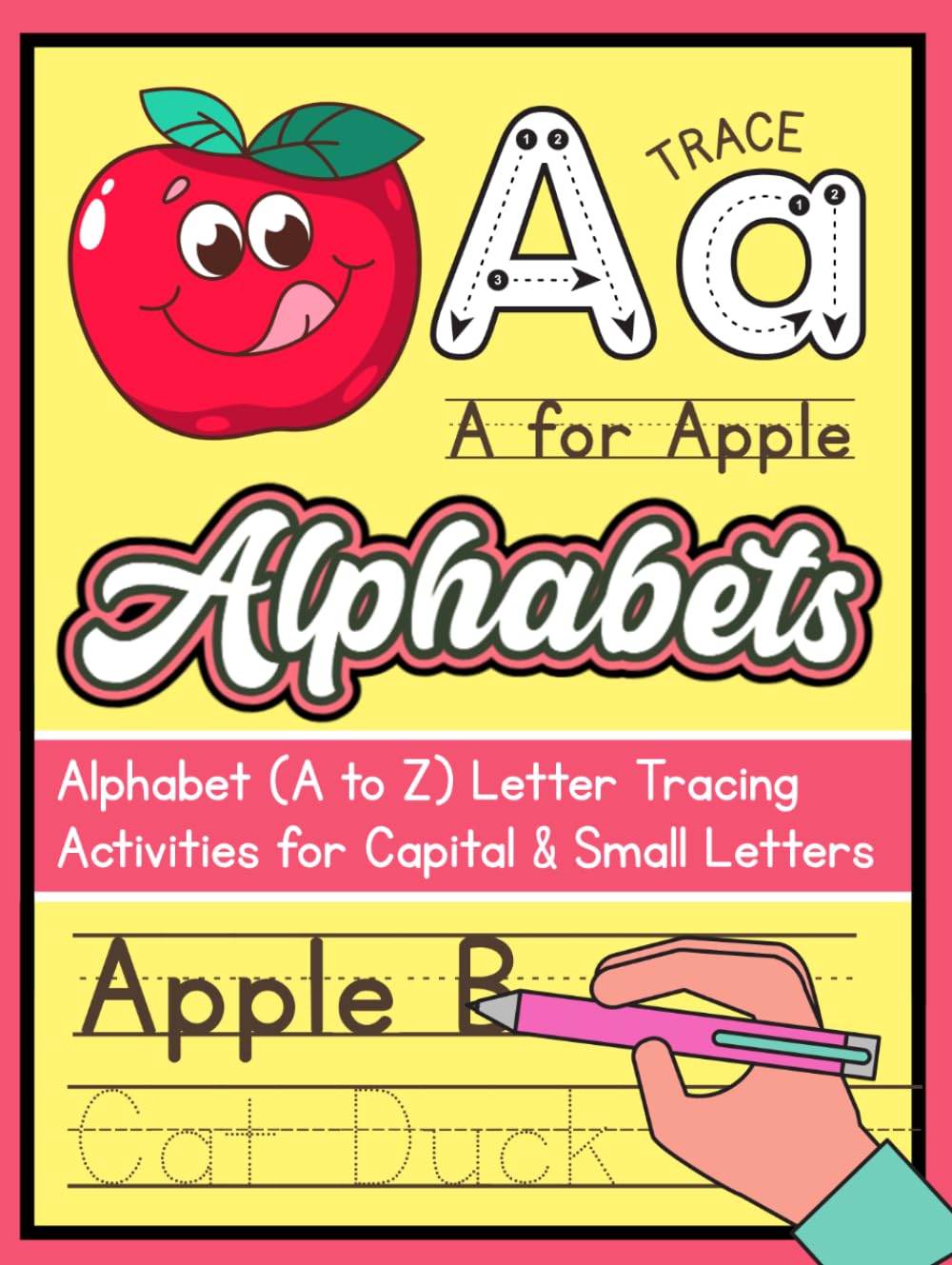 The Alphabets: Color the drawing and trace the words