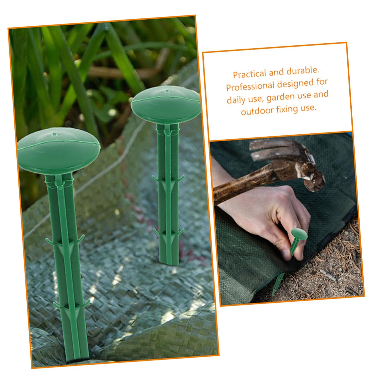 Piquets de Sol en Plastique Vert 150 Pièces pour Jardin