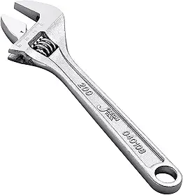 Jetech Chave ajustável de 20 cm – Chave inglesa profissional de aço cromo vanádio com abertura larga de calibre em escala métrica/polegada