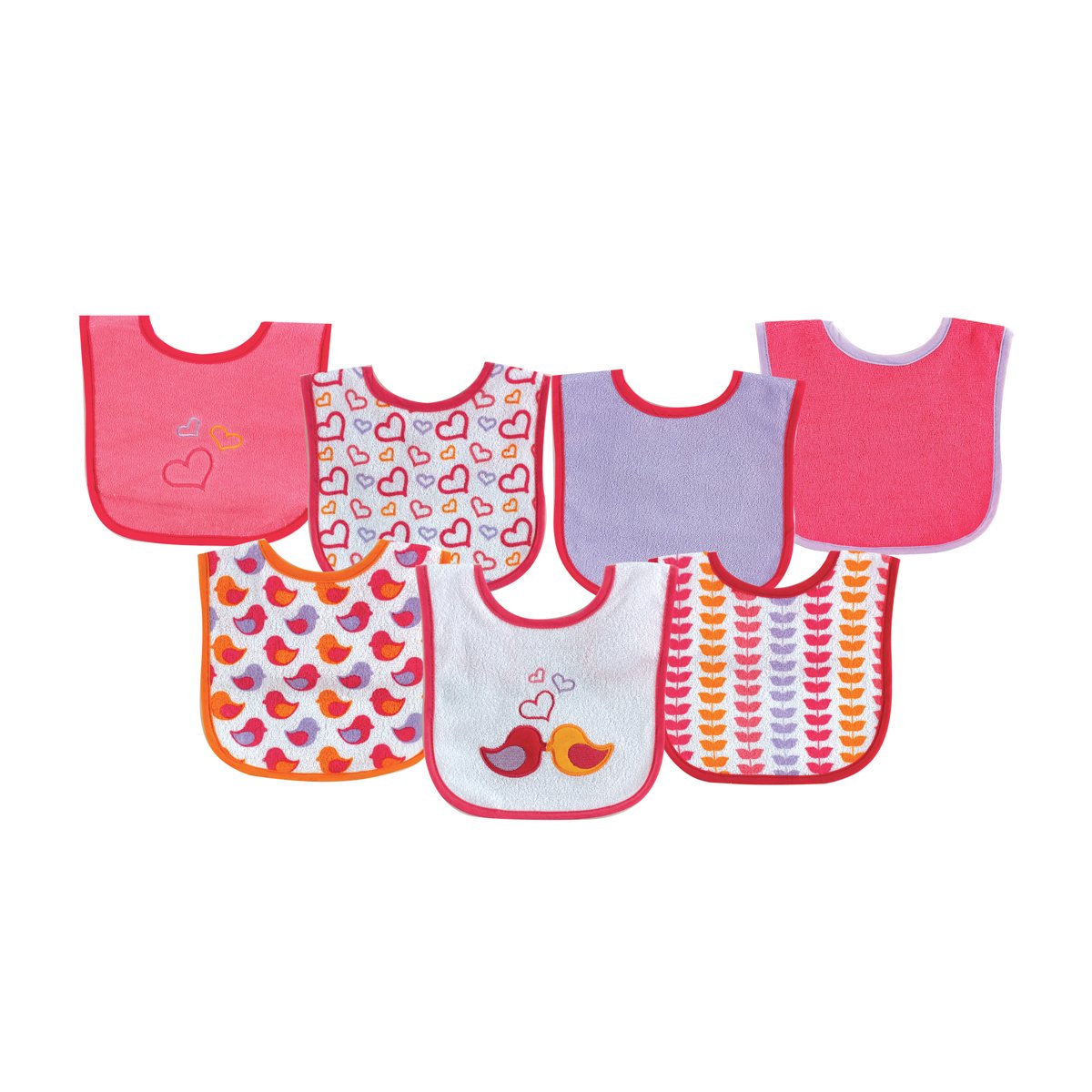 Luvable Friends Bavaglini 7 Pezzi Con Retro Impermeabile - Nave Spaziale Blu - 5