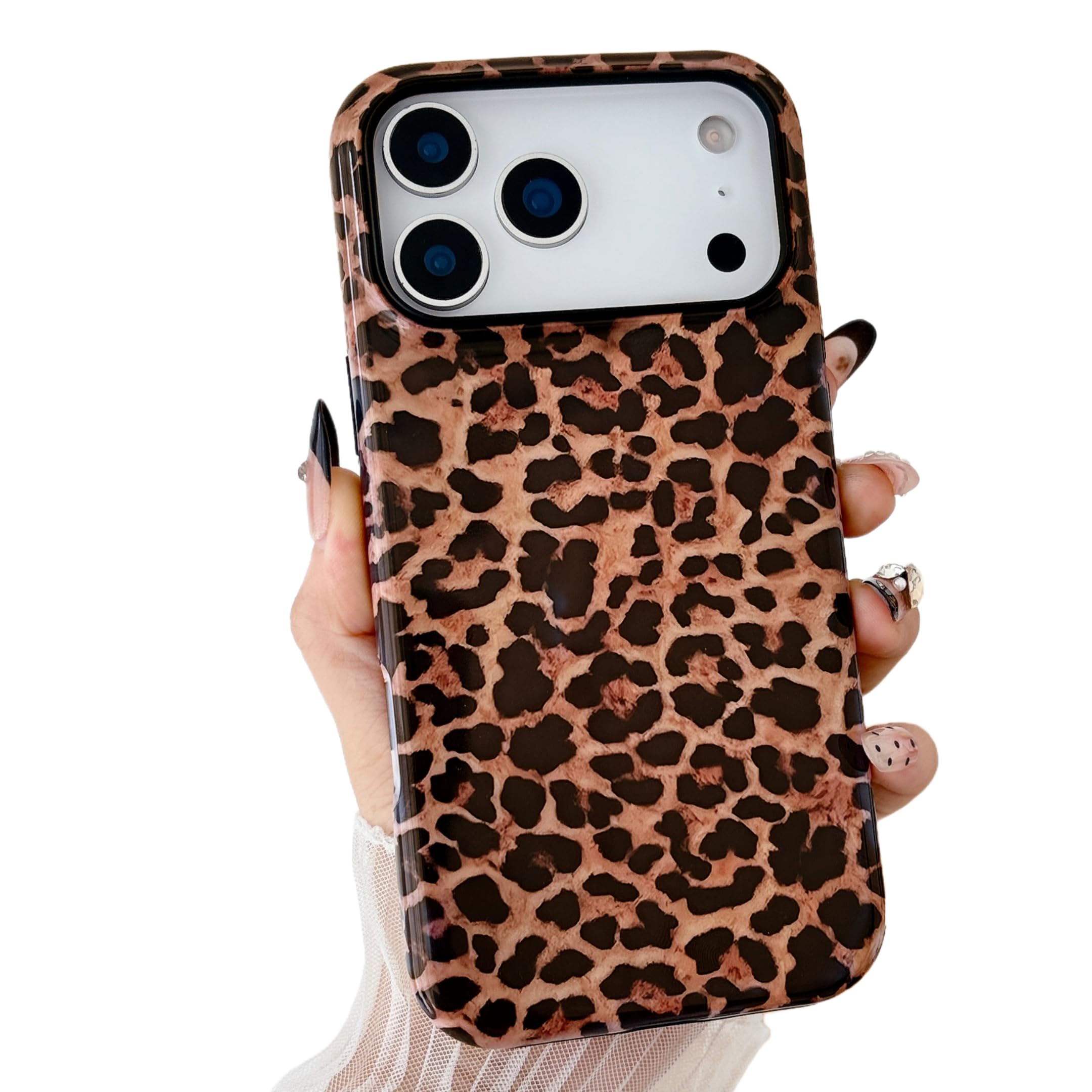 Capa de telefone com estampa de leopardo para iPhone 17 Pro