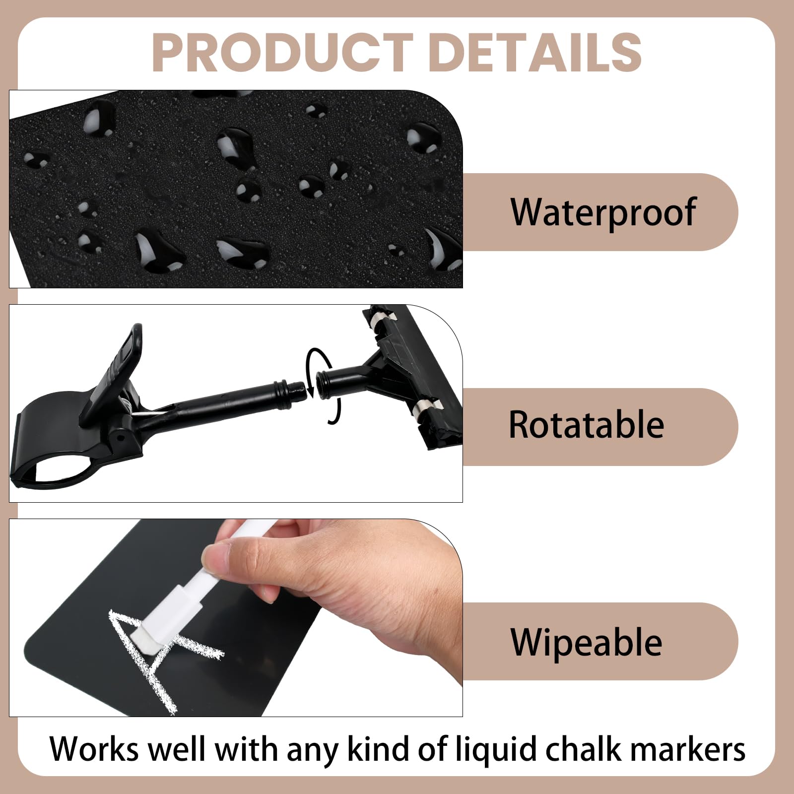 32 Set Clip Halter Kreidetafel Schild Kunststoff Preisschild Display Drehbarer Halter Löschbare Tafel Doppelkopf Clips für Geschäft Supermarkt Regal Merchandise (Schwarz)