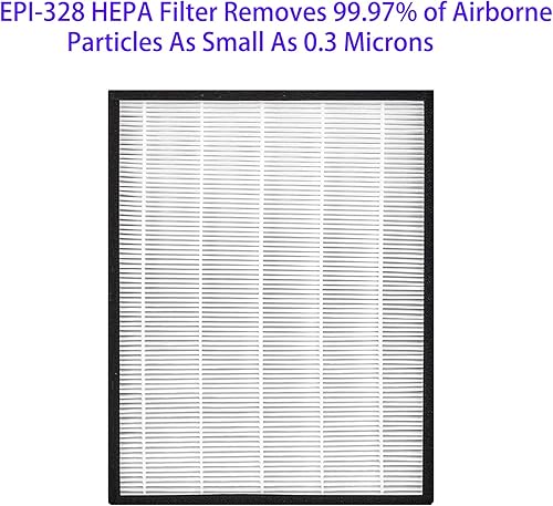 Miniatura 4 de Filtro de repuesto EPI-328 para purificador de aire COLZER EPI-328 y Domccy NS-320, filtros Hepa H13 con carbón activado de alta eficiencia, paquete