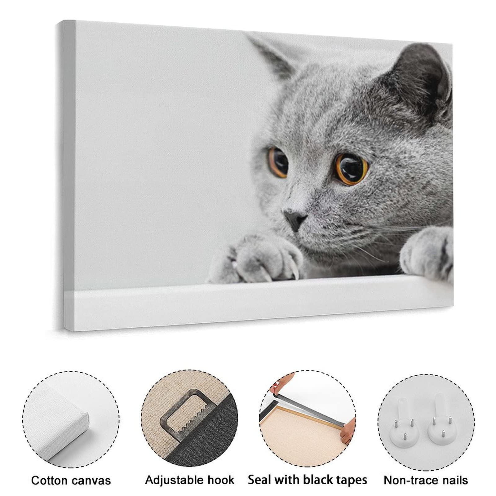 王冠をかぶった猫のアート絵画ブリディッシュショートヘアー