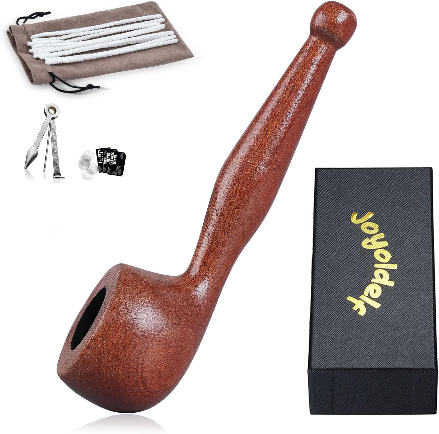 Joyoldelf Rosewood Tobacco Pipe Set Mini Apple Smoking