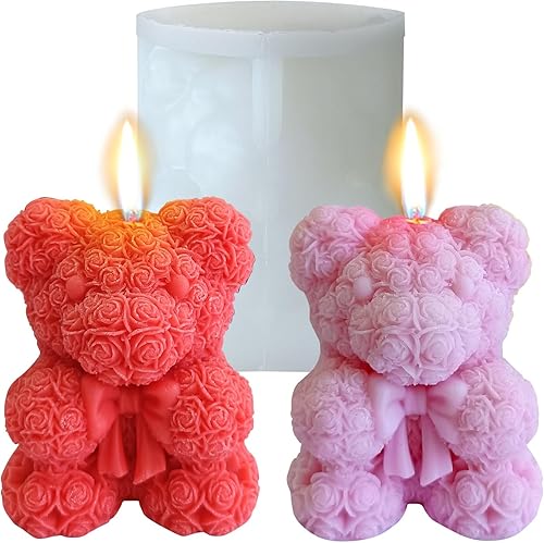 Midnadiy Molde de silicona para oso de San ValentĂn, molde de vela de silicona con oso 3D para resina epoxi, jabĂłn, yeso, hormigĂłn, regalos de oso Midnadiy Molde de silicona para oso de San ValentĂn, molde de vela de silicona con oso 3D para resina epoxi, jabĂłn, yeso, hormigĂłn, regalos de oso