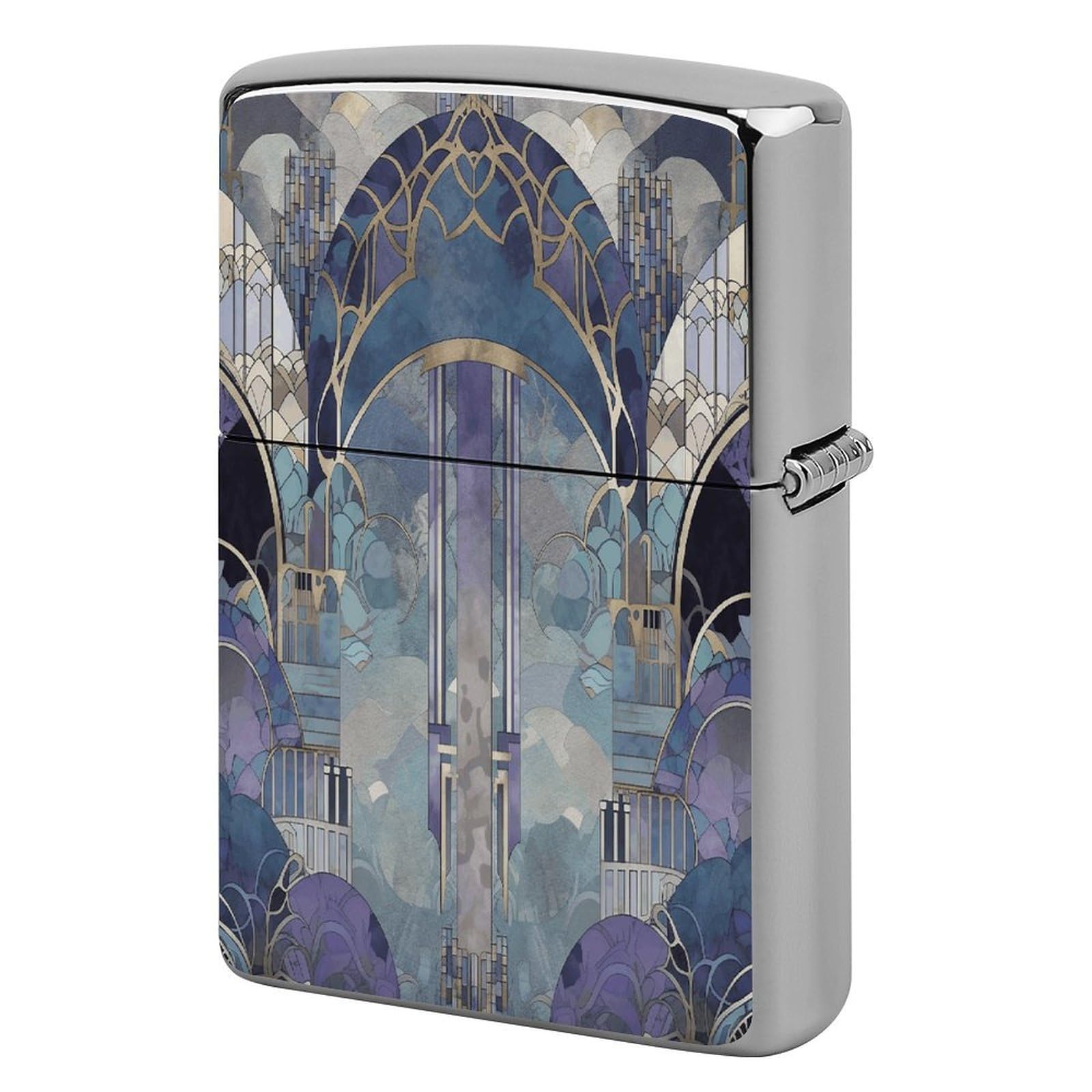 Fekiloot Style Gray And Purple Pattern Lighter Case Cover Lighter Holder