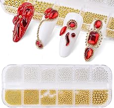 1pcs Round Nail Beads, Micro Caviar for Nails, Mini Caviar Rhinestones Accessories for Nail Art Decoration, Nail Jewelry and Nail Beads (Gold, Silver) (0.6mm-2mm)