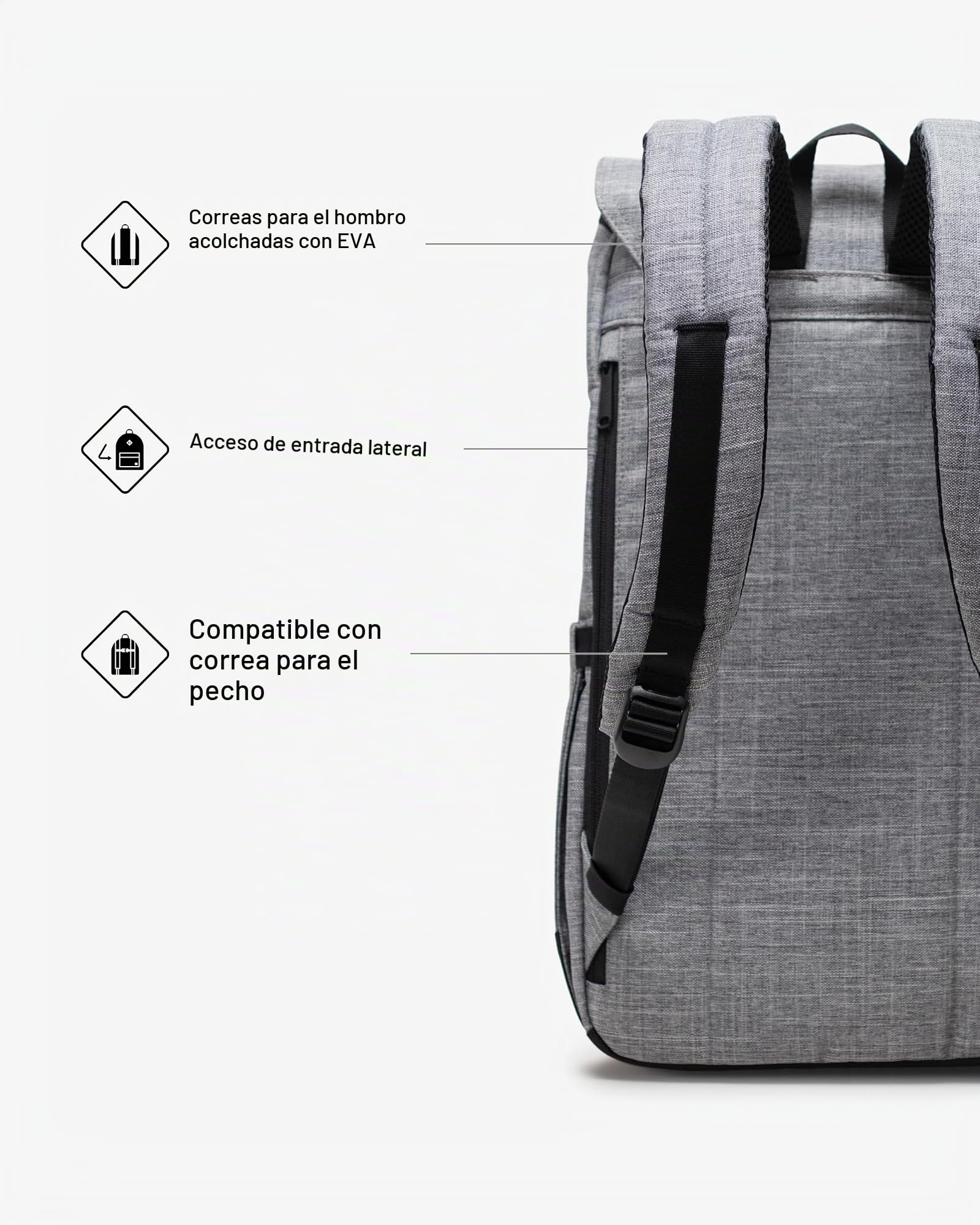 Herschel Mochila unisex Retreat, Raven Crosshatch, Standard - 23L