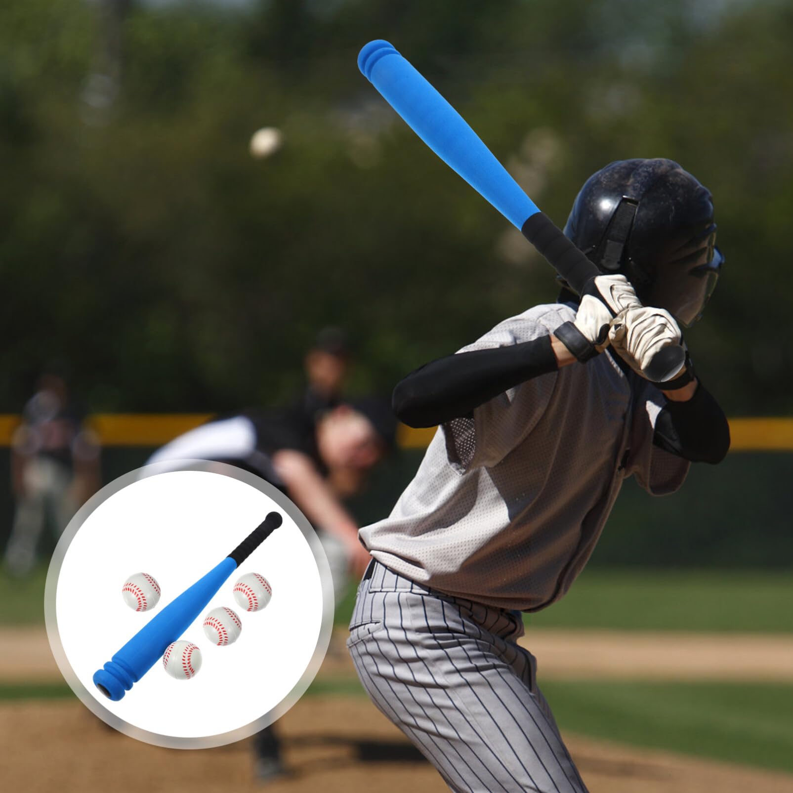 Supvox Baseballschläger- Und Ball-Sets 1 Set Outdoor-Baseball-Set Für Teenager Kunststoff-Baseballschläger Ballspielzeug Für Jugendliche Anfänger Indoor-Outdoor-Baseball-Sportspiel