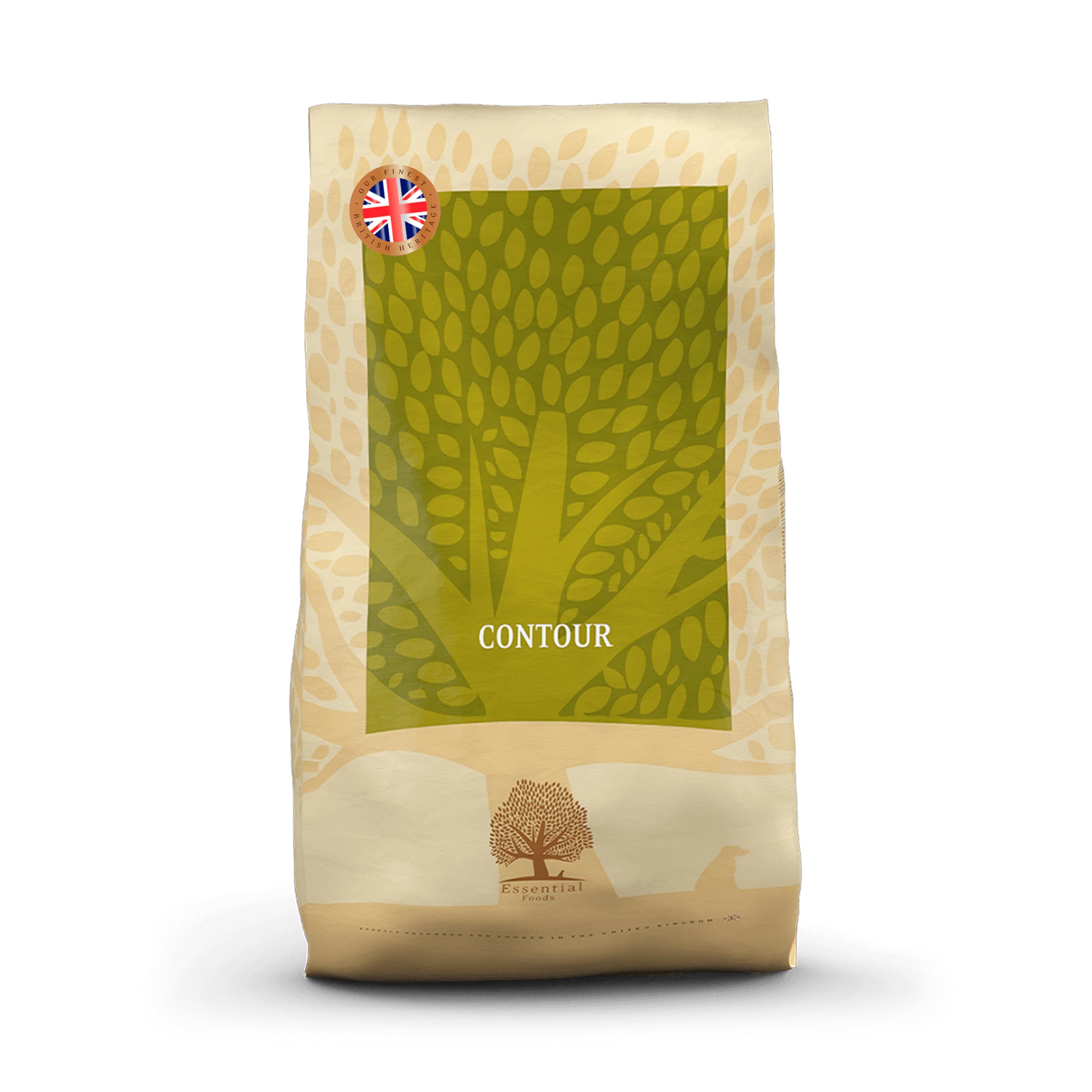 Essential Contour 10 kg | Huhn, Ente, Lachs & Forelle | Getreidefrei Hundefutter für große kastrierte oder zu Übergewicht neigende Hunde | hoher Fleischanteil | nach dem BOF-Prinzip