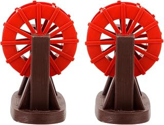 Homoyoyo 2 Piezas Decoración para Acuario con Rueda de Agua Giratoria Mini Fuente para Paisajismo de Peceras Accesorio Resistente para Jardín Zen y Bonsái Color Rojo