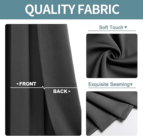 Miniatura 4 de ChrisDowa - Cortinas opacas con ojales para dormitorio y sala de estar juego de 2 paños con aislamiento térmico para oscurecer ambientes Beige,