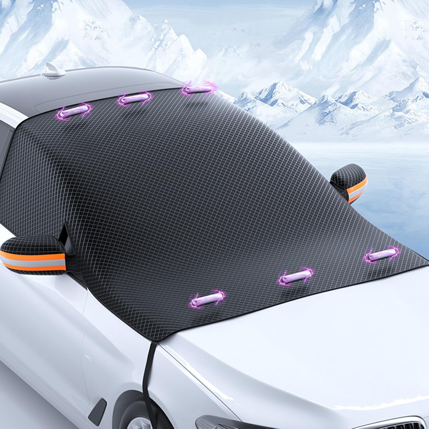 Magnetic Windshield Cover for Ice and Snow, Car Front Windshield Protector, Multi-Directional Protection, Sunproof Waterproof Heat Insulation, Universal Sunshade Cover for SUV, Truck