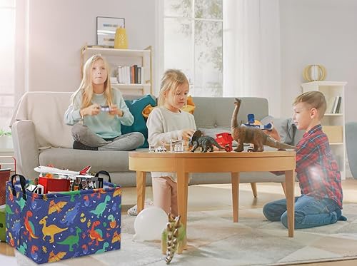 Miniatura 7 de TIBAOLOVER Contenedores rectangulares de almacenamiento con asas, para organizar juguetes de bebé, juguetes para niños, ropa de bebé, libros para