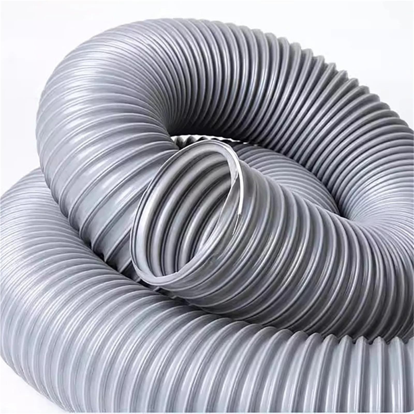 Manguera de aspiradora succión polvo reforzada con alambre acero PVC gris, tubo aire 1-5m longitud, diámetro interior 30-100mm(Inner Diameter 100mm)