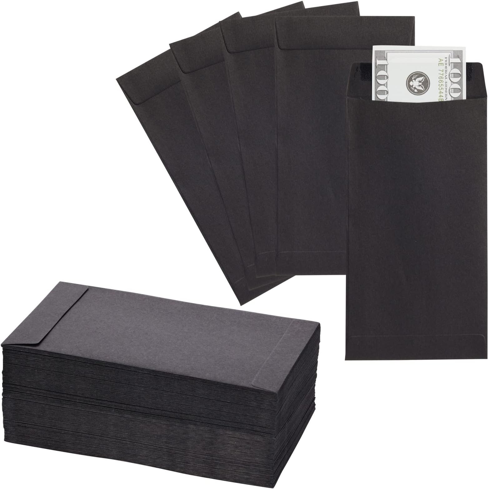 Okuna Outpost 100 Pack Blue Money Envelopes for Cash, Payroll, Money Saving, Coins