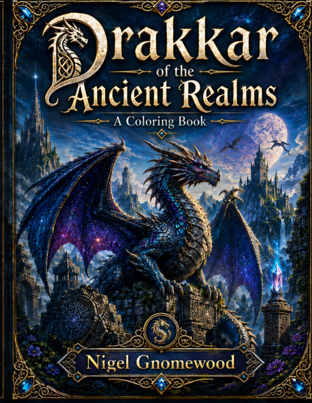 Drakkar of the Ancient Realms: A Fantasy Dragon Coloring Book for Adults (The Ancient Realms Coloring Books)