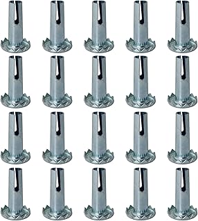 Ring Socket Insert for Wood Caster DZS ELEC 20PCS Caster Sockets Metal Caster Stem Sleeve,Wheel Socket Furniture Insert for Stem Caster, Grip Ring Caster, Chair Legs, Wooden Furniture Replacement