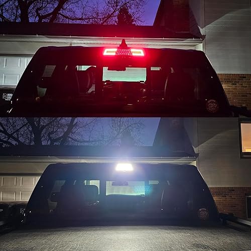 Miniatura 5 de Tercera luz de freno LED compatible con RAM 1500 2019 2020 2021 2022 2023 2024, carcasa roja lente transparente luces de parada de montaje alto