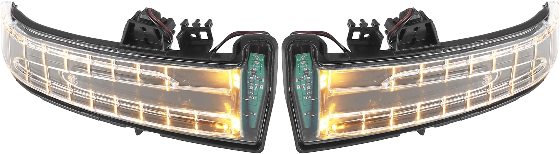 X AUTOHAUX 1 Set Left Right Side Door Mirror Turn Signal Indicator Light for Mercedes Benz W204 C204 W212 OE# A2129067401+A2129067501