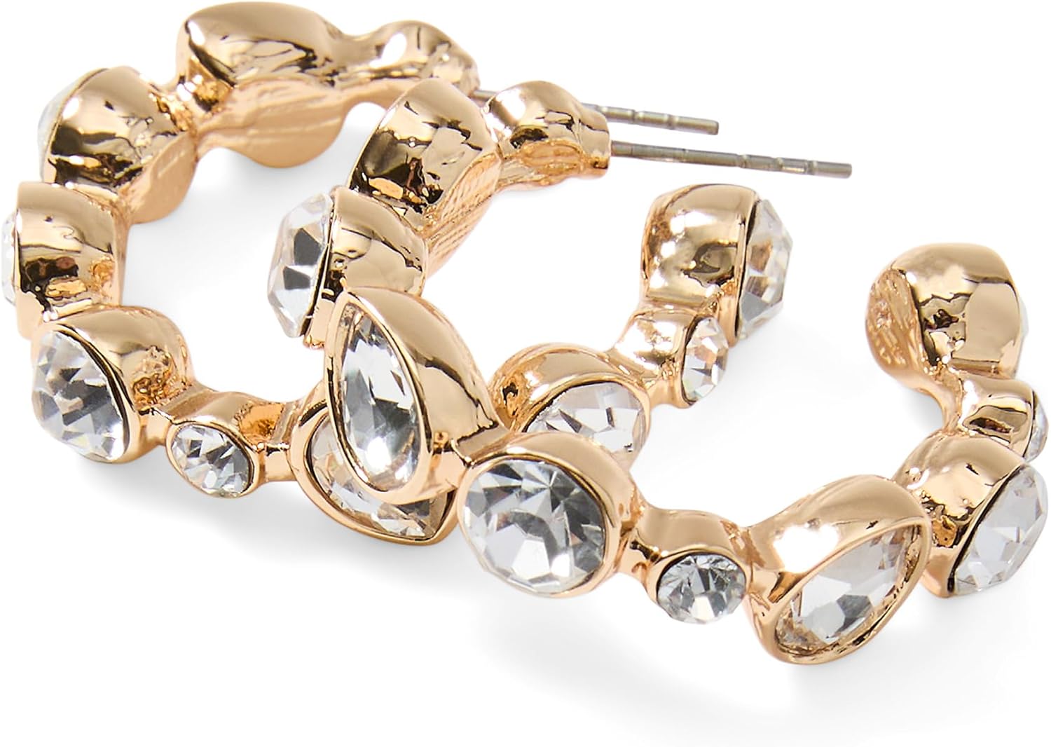 Lilly Pulitzer, Womens, Shine Your Bright Hoop Earrings, Clear, One Size