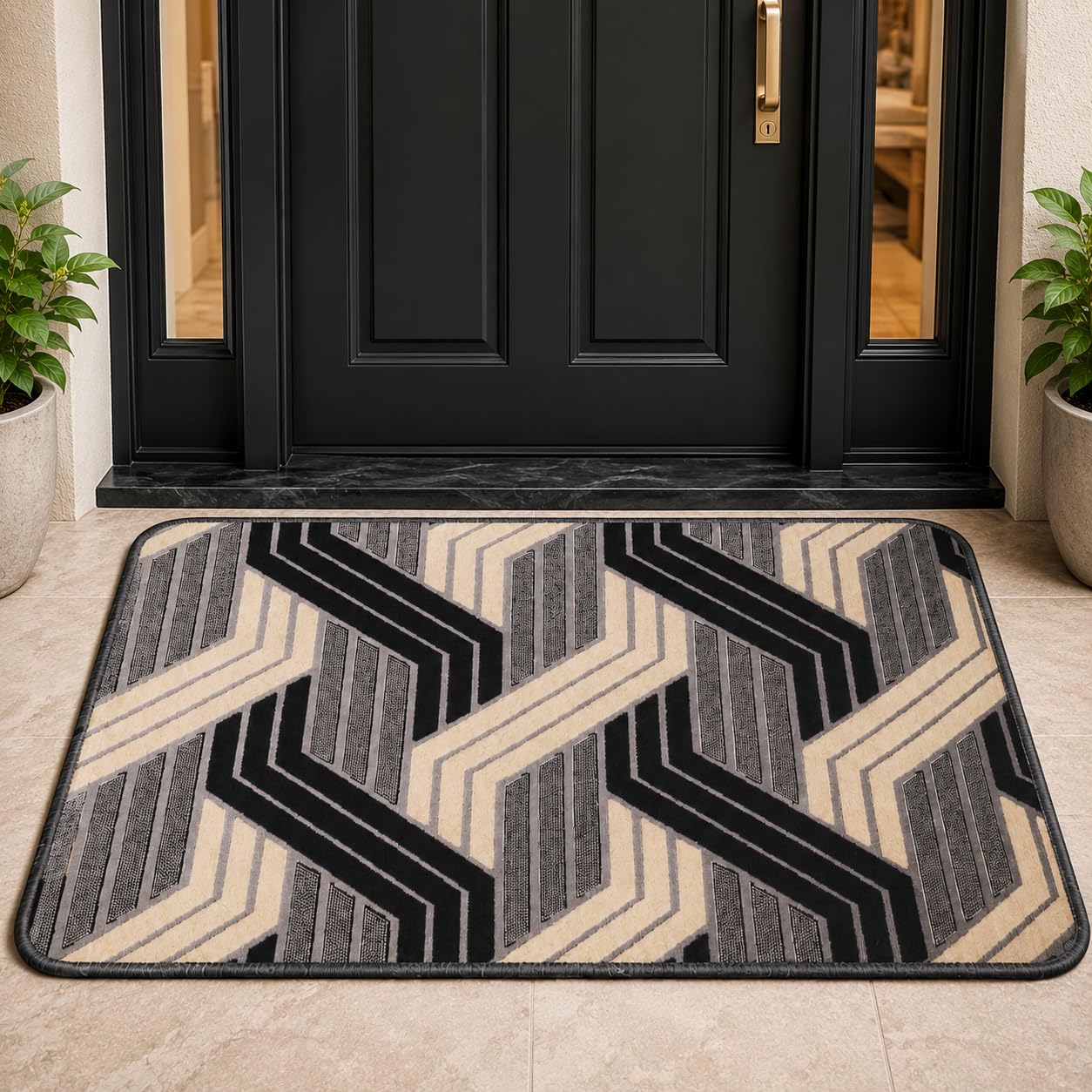 Dark Grey Yellow Kitchen Runner Rug Set - IXILUXE HOMES -9