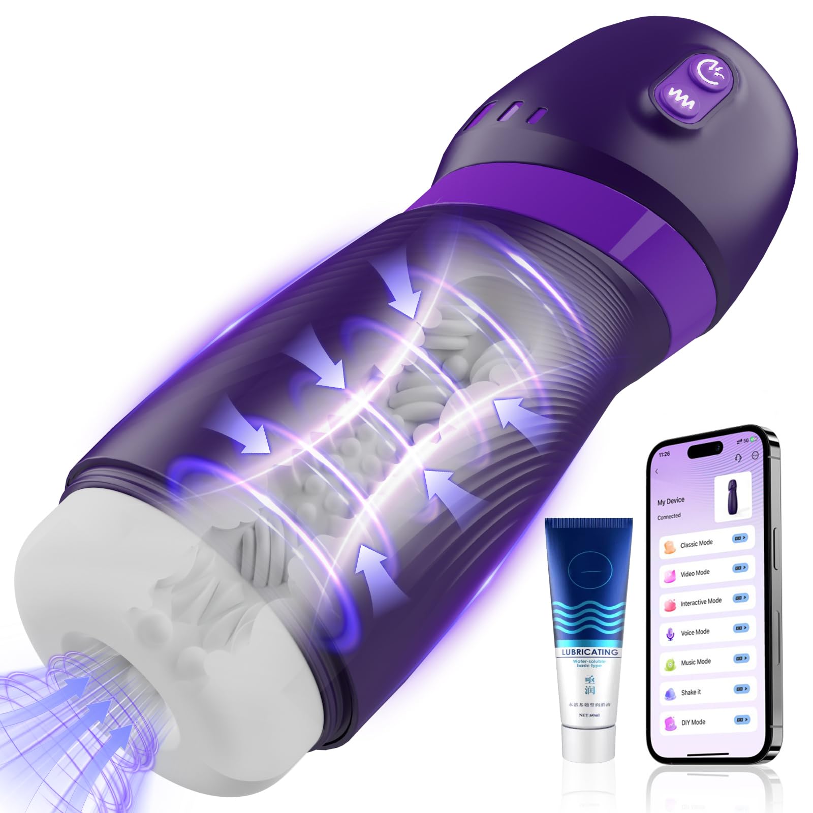 Masturbeuse homme Sex Toýs Homme Vaginette Ultra Réaliste avec 9 Modes vibration Et Succion Masturbâteur Mains Libres Sex Toys APP Control Vibration 3D Silicone Sextoyse Sextoy