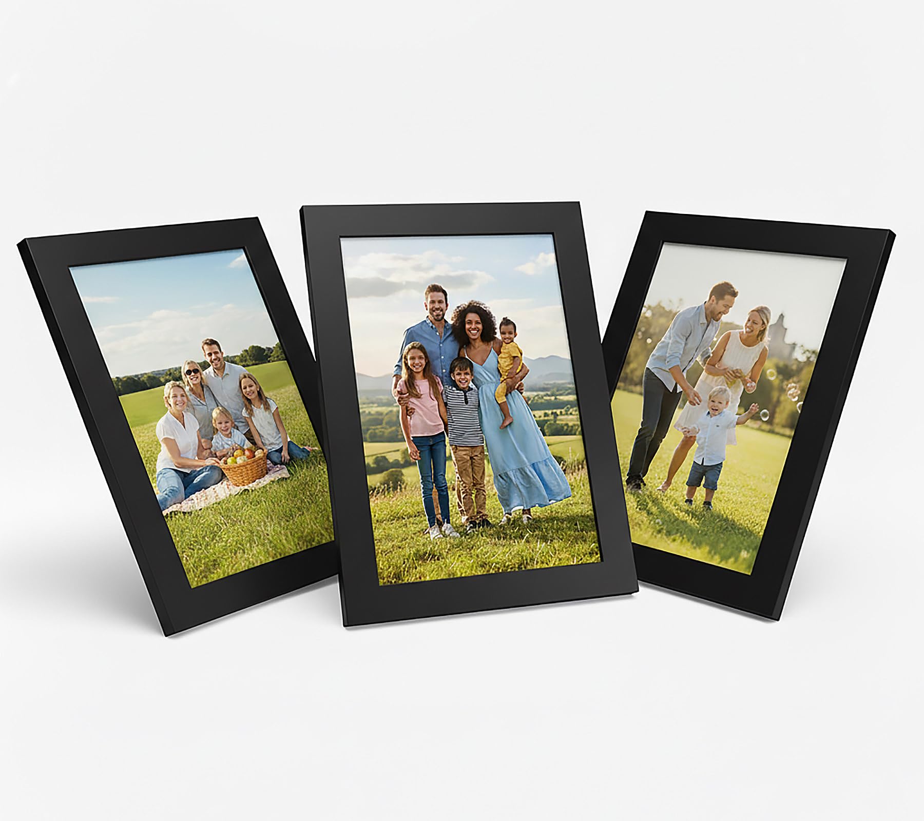 WANSHA HOME A3 Black (Pack 3) Picture Frames (42 x 29.7 cm) Flat Poster Frame - Clear Acrylic Poster Display with MDF Wooden - Portrait/Panoramic - Wall Mount Hooks โ image 1
