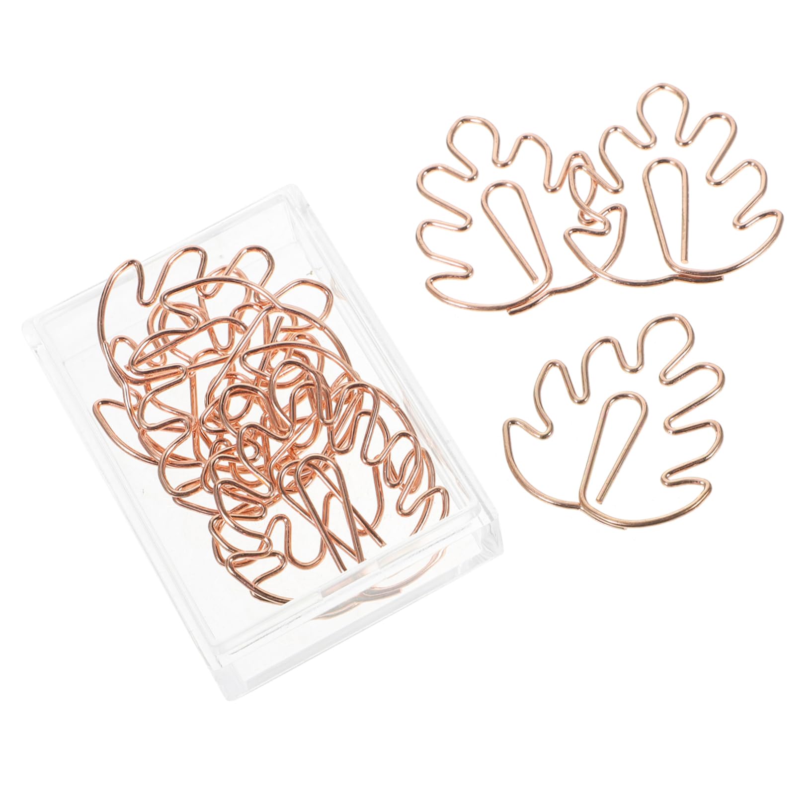 NUOBESTY 5 Sätze Schildkrötenblatt-büroklammer Große Büroklammern Mini-bindeklammern Befestigungselemente Seitenmarkierungsclips Büroklammer-lesezeichen Planke Eisen Golden 20 Stück * 5