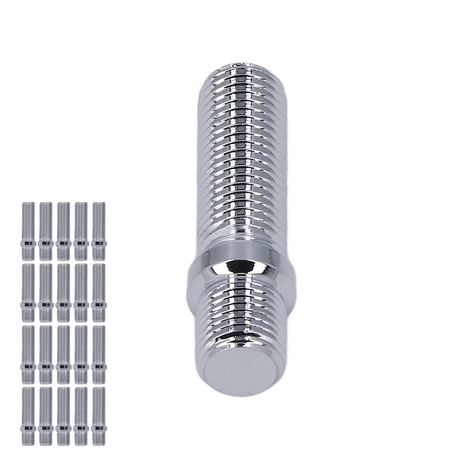 Perno Ruota per Autoveicoli 20 Pezzi Perno di Conversione Ruota 50mm Lunghezza 33mm Sostituzione Adattatore Vite Ruota Gambo per -(M12x1.5 a M12x1.5) (M12*1.5-M12*1.5)