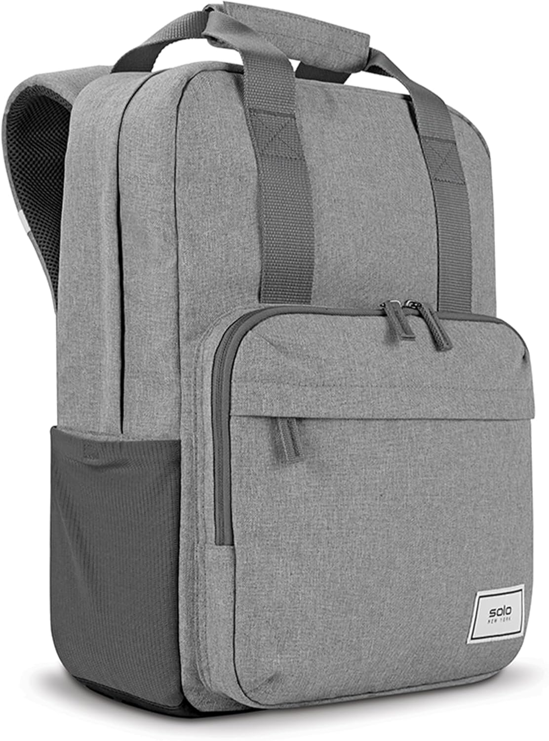 Solo New York Laptop Backpack for Women & Men -Carry On Bookbag for Travel & Work, Lightweight Bag, Side Mesh Pockets, Fits 15.6" Computer - Re:Claim, Grey