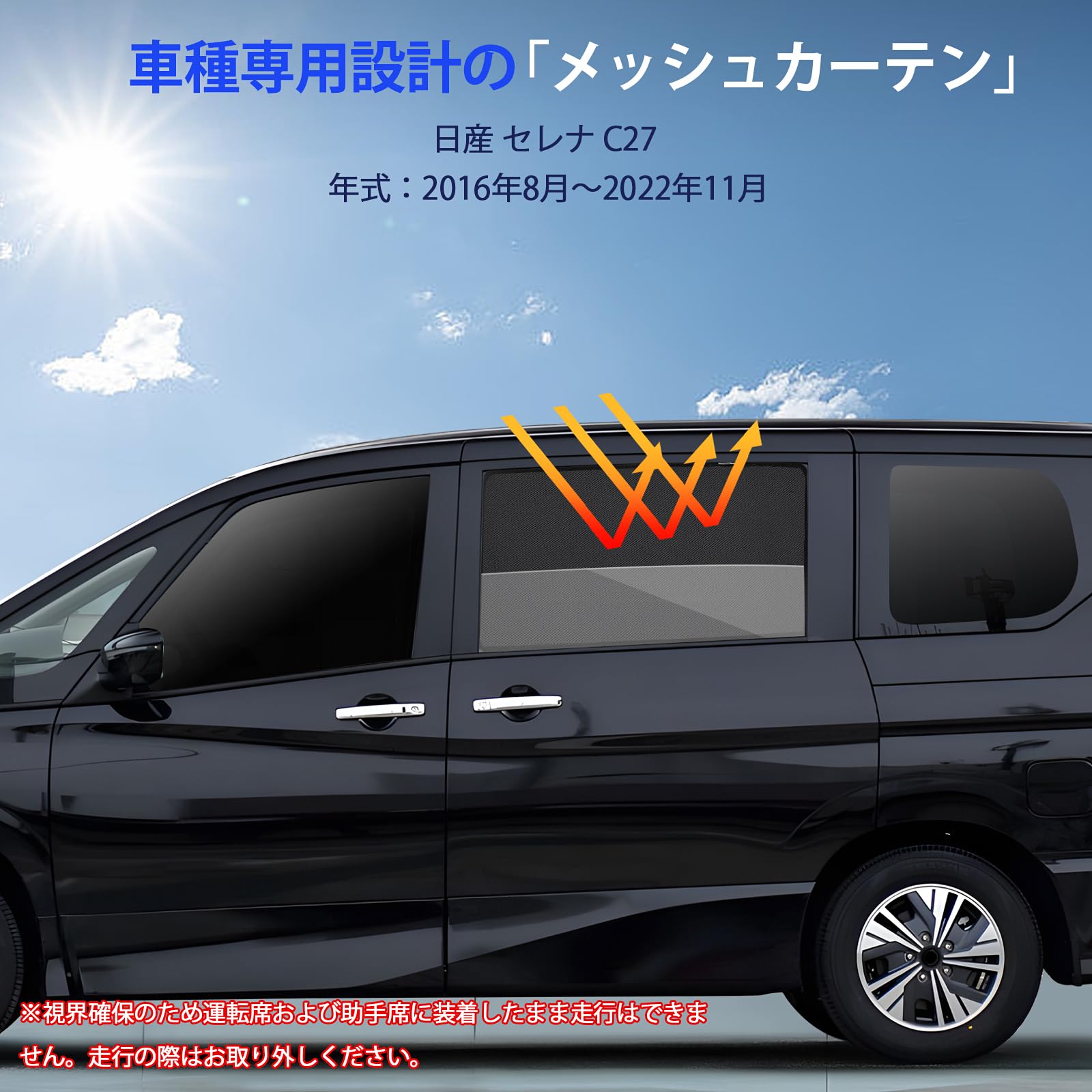 Amazon.co.jp: CarBott セレナ C27 サンシェード Serena C27 サイド用