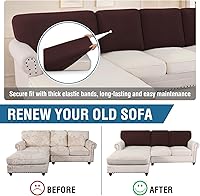 Vista 230 de H.VERSAILTEX 2025 New Sectional Couch Covers 8 Pieces Stretch Sofa Covers for Sectional Sofa Set Separate L Shaped Couch Cover for Both Left/Right