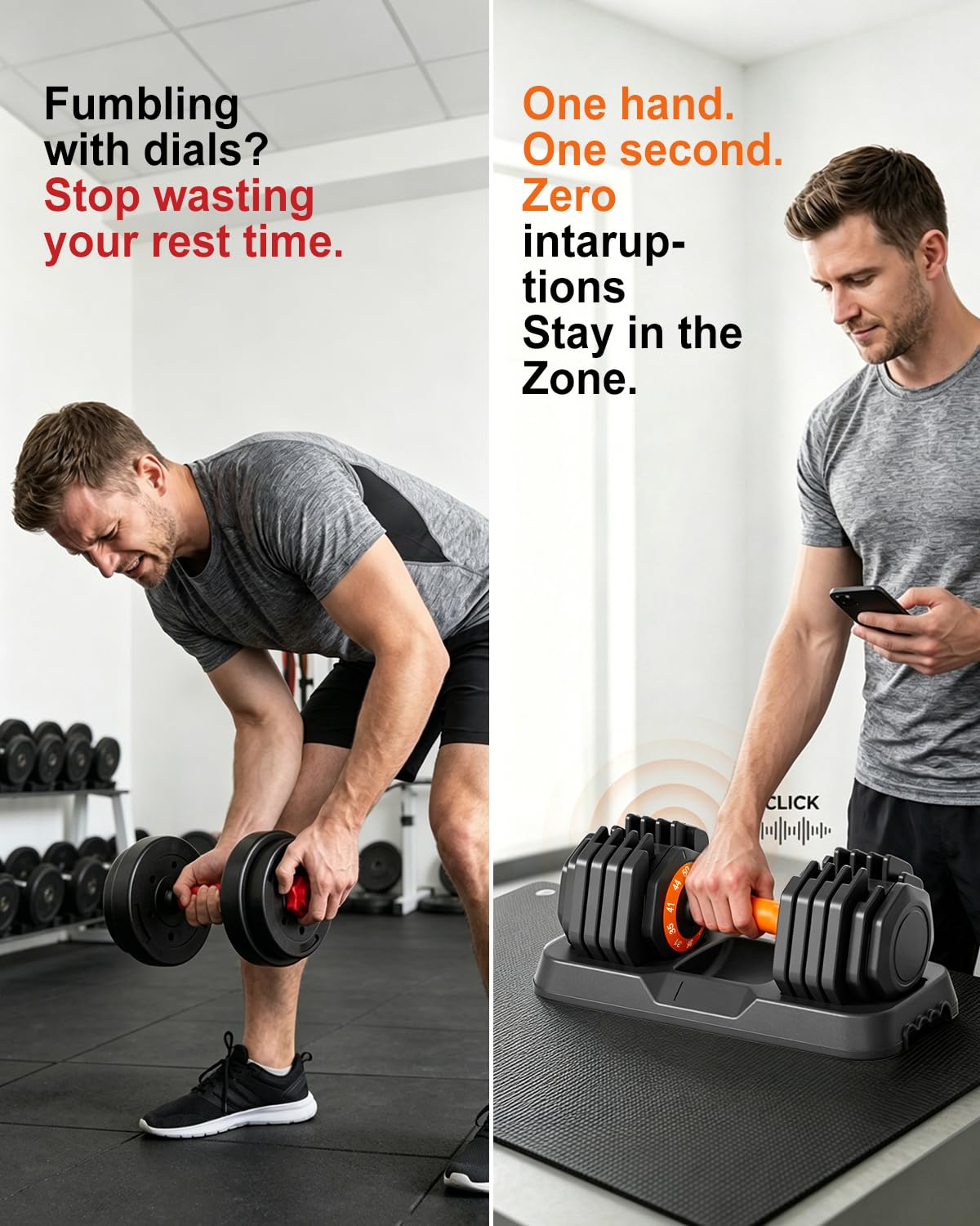 2026 Upgrade Adjustable Dumbbell Set 25lb/50lb, Small Increment in 3-6lb, 1 Hand Quick-Dial, 0-in-1 Adjustable Dumbbells with Tray, Anti-Slip Grip for Home Gym HIIT Strength Training