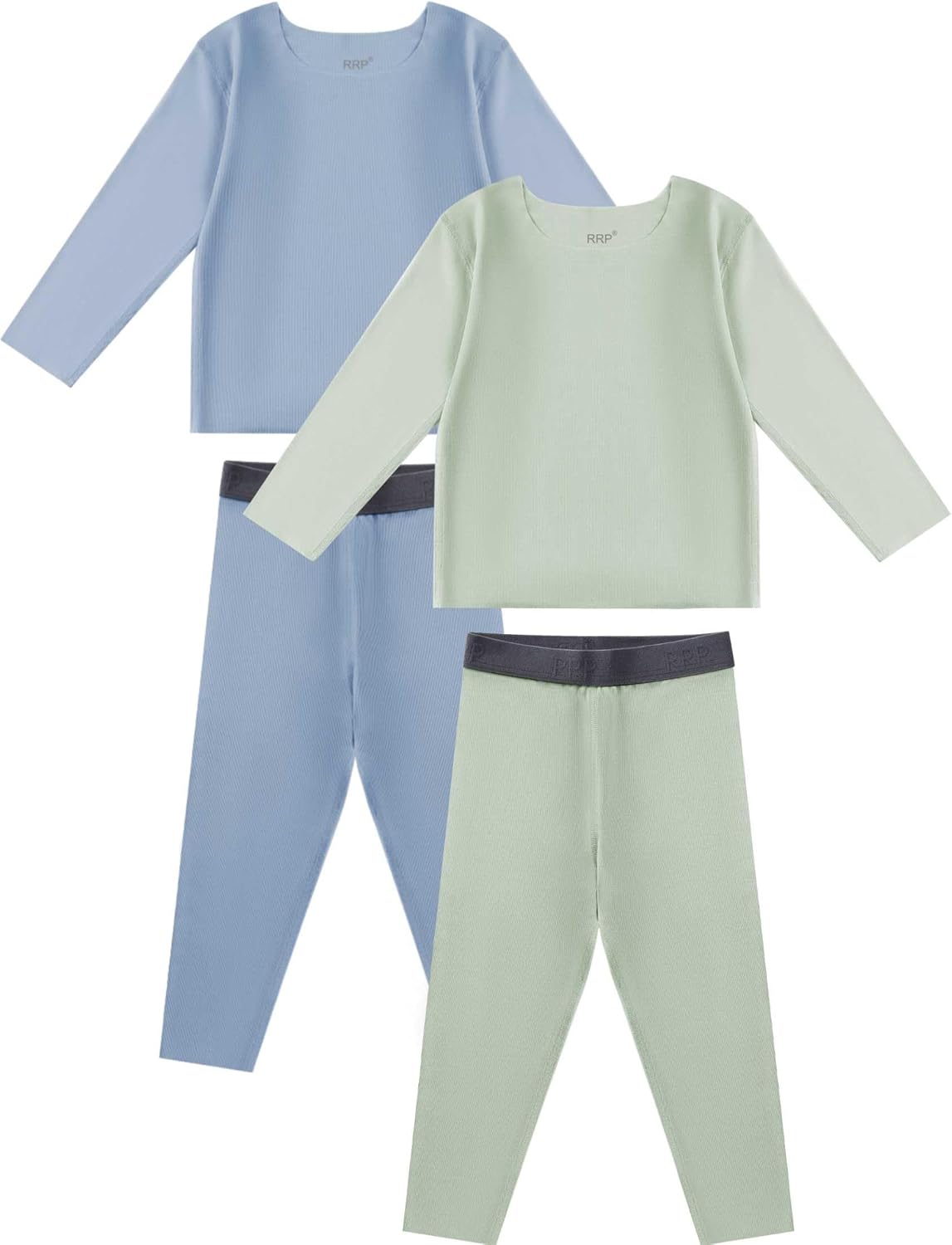 RRP Toddler Soft Lyocell Pajamas Infant Solid Snug Fit Long Sleeve Sleepwear Baby Boys Girls PJs 4-Piece Set 12M-5T