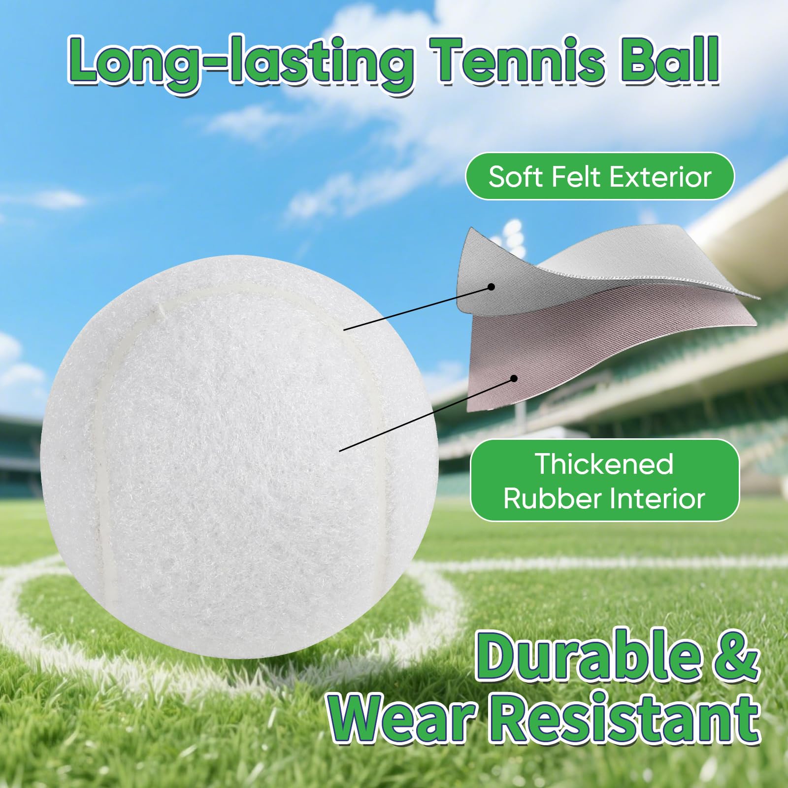 Pelotas de tenis entrenamiento principiantes duraderas buen rebote paquete 3/4