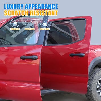Car Outer Door Handle Decoration Cover Trim Compatible with Toyota Tacoma 2015-2022 ABS Door Handle Protection Molding Strip Exterior Accessories (Matte Black)
