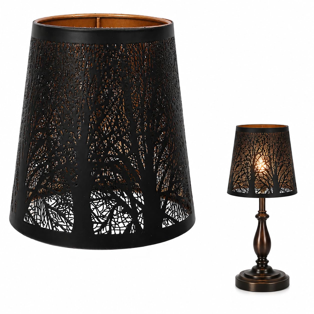 STOBAZA Metal Lampshade E27 Hollow Tree Pattern 42mm Hole