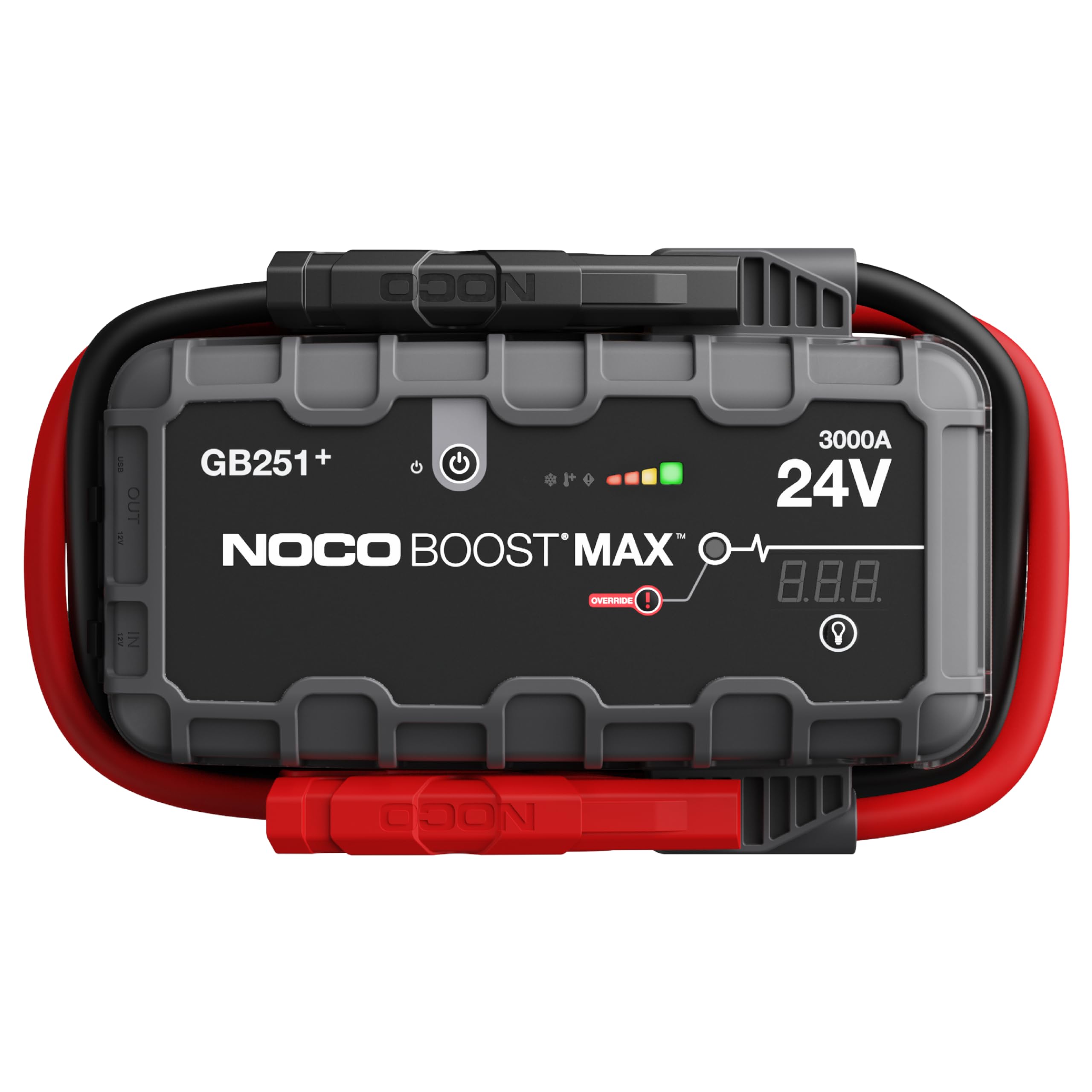 NOCOBoost Max GB251: 3000A UltraSafe Jump Starter – 24V Lithium Battery Booster Pack, Portable Jump Box, Power Bank & Jumper Cables - for 32L Gas and Diesel Engines
