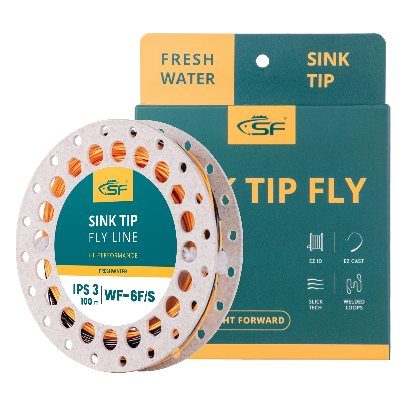 SF Full Sinking Fly Fishing Line Weight Forward Taper Fly Line for Freshwater WF4 5 6 7 8 9S 90FT IPS3/IPS5