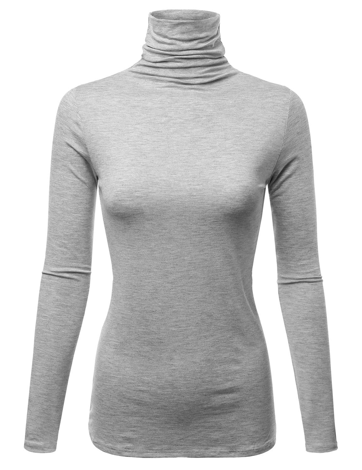 Womens Premium Long Sleeve Turtleneck Lightweight Pullover Top Sweater (S-3X, Made in USA)